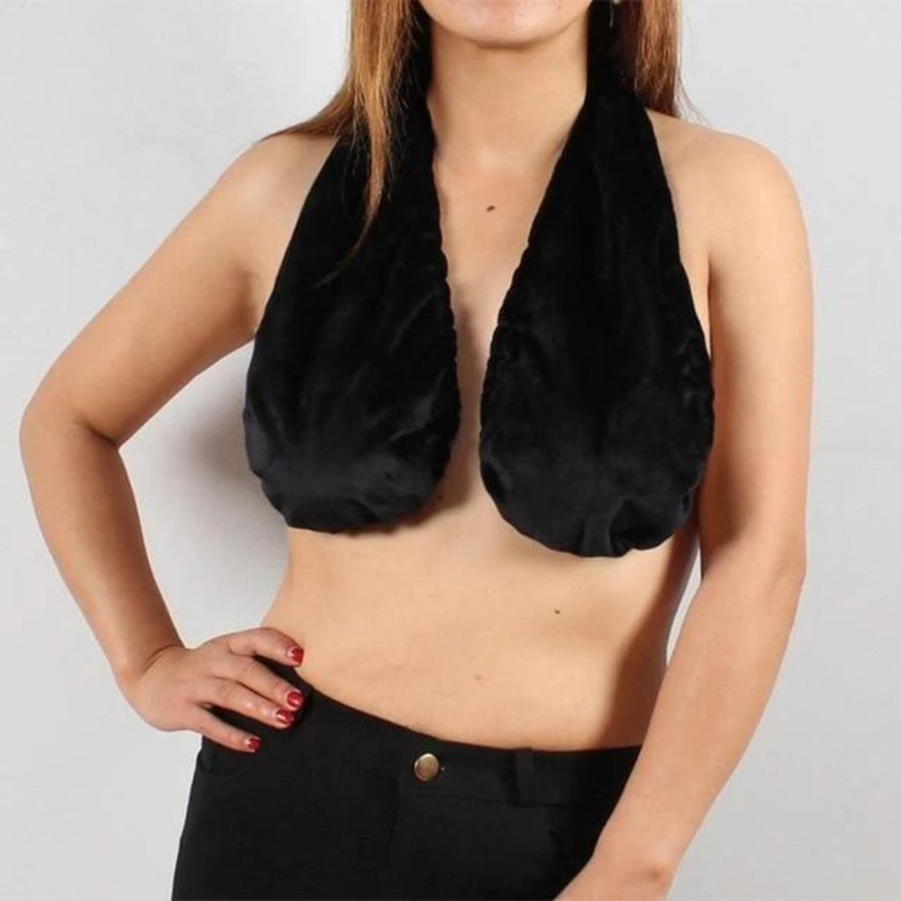 Two black towel bras